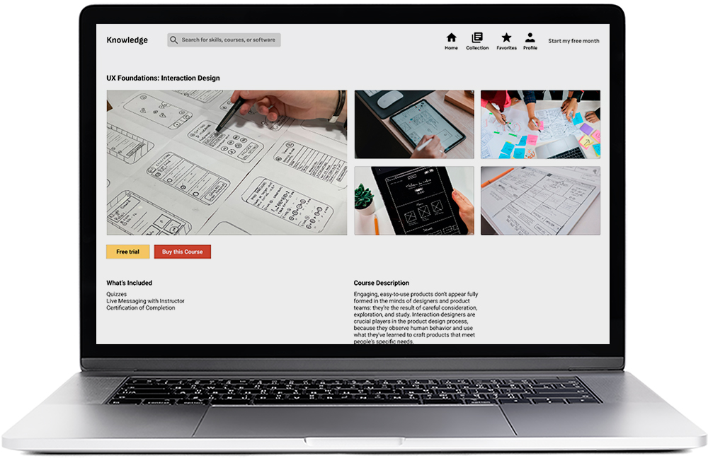 Knowledge Mockups - Desktop (Responsive Design) - Course Overview