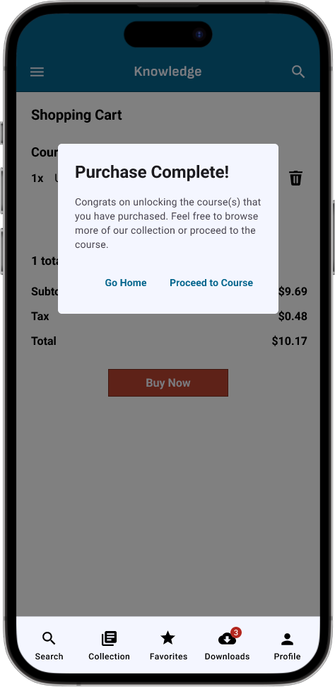 Knowledge - Before and After Usability Study - Second Round Screenshots