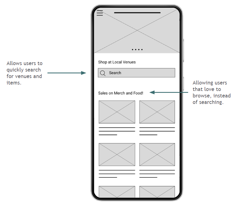 Digital Wireframes for Venyou