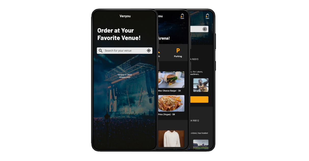 Venyou - Visualization of how the website would appear on laptop and mobile devices.